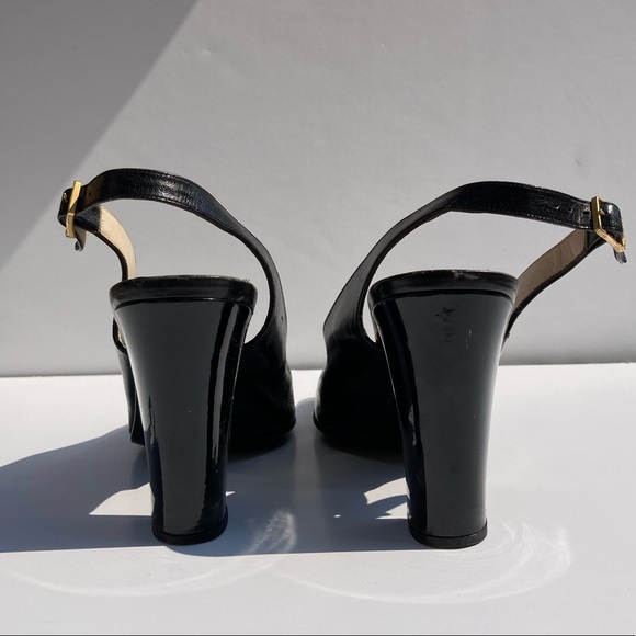 CHANEL Patent Cap Toe Slingback Pump - Picture 6 of 11